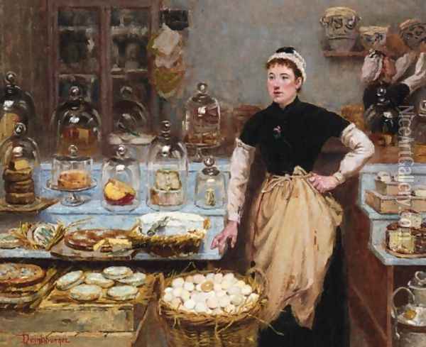 The Cheese Vendor I Oil Painting - Edouard-Jean Dambourgez