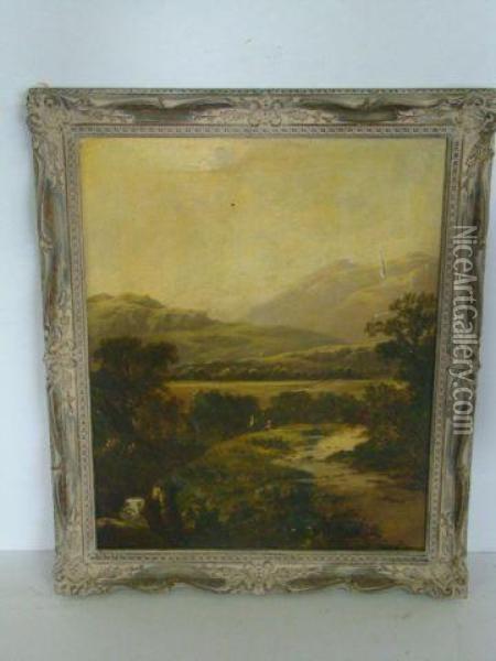 English Landscape Scenes Oil Painting - Thomas Stanley Barber