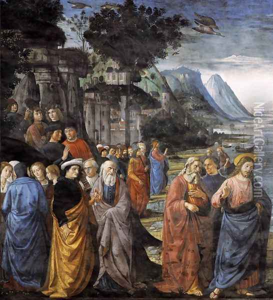 Calling of the Apostles (detail 1) 1481 Oil Painting - Domenico Ghirlandaio