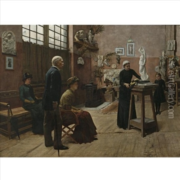 His Last Work Oil Painting - William H. Bartlett