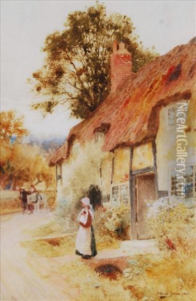 After Theday's Toil Is O'er Oil Painting - Arthur Claude Strachan