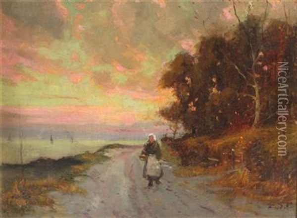 Returning Home Oil Painting - Edwin Sherwood Calvert