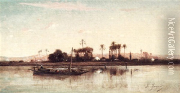 Bateau Sur Le Nil Oil Painting - Victor Pierre Huguet