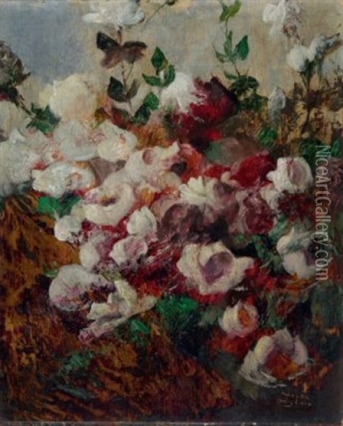 Blumenstraus Oil Painting - Anton Mueller-Wischin