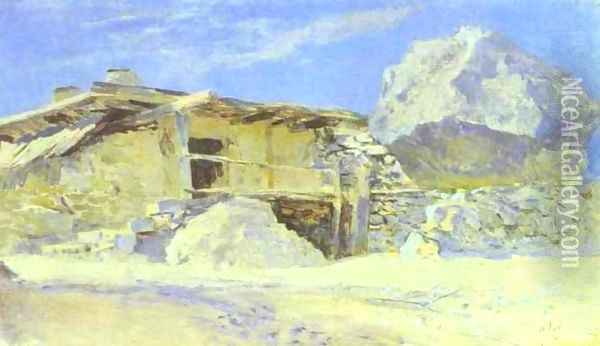 Saklia in Alupka Study 1886 Oil Painting - Isaak Ilyich Levitan