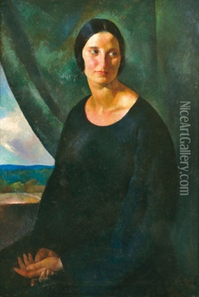 Woman Portrait Oil Painting - Karoly Patko
