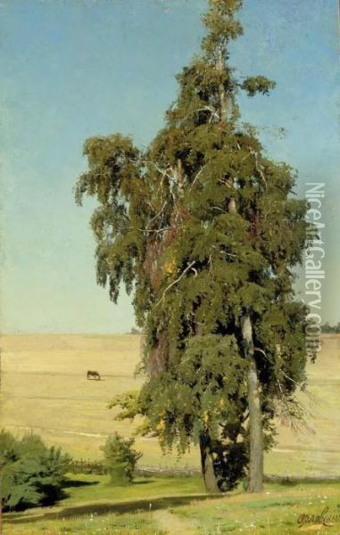 A Tree On The Steppe Oil Painting - Vladimir Donatovich Orlovskii