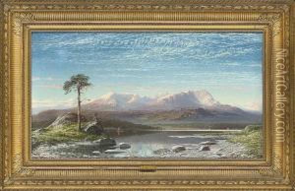 The First Snow, The Mountains Of Coniston, From Windermere Oil Painting - Charles Pettitt