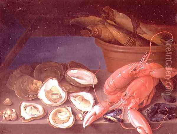 Still Life of Lobsters Oil Painting - James Sillett