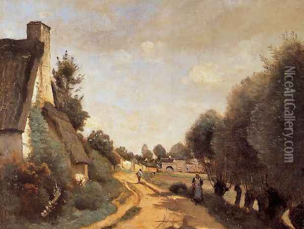 A Road near Arras Oil Painting - Jean-Baptiste-Camille Corot