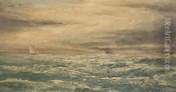 A Choppy Day in the Channel Oil Painting - Henry Moore