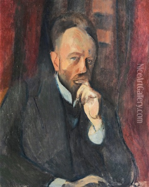 Portrait Of Nathanael Junger Oil Painting - Franz Noelken