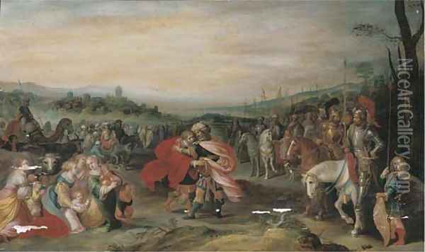 Jacob and Esau Oil Painting - Frans II Francken