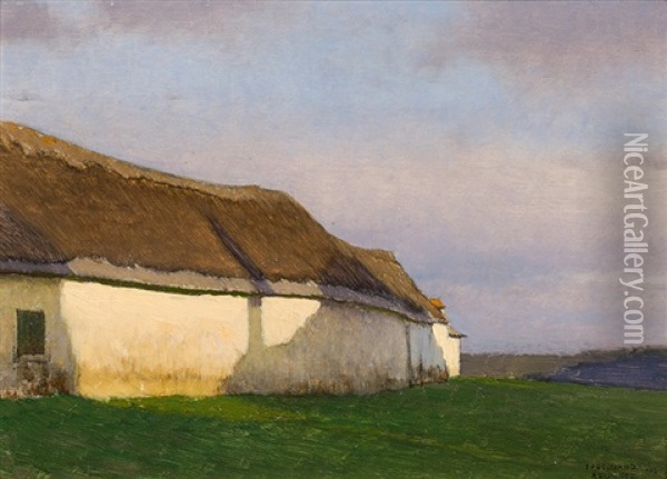 Lonely Farmstead Oil Painting - Ferdinand Brunner