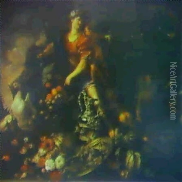 An Allegory Of Abundance Oil Painting - Domenico Piola