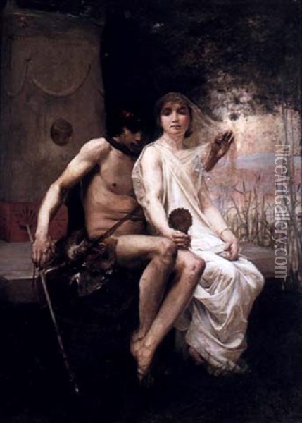 Lycerion Et Daphnis Oil Painting - Jean Eugene Buland