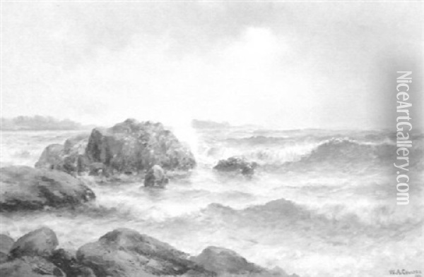 Crashing Waves Oil Painting - William Alexander Coulter