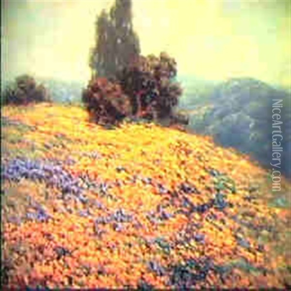 California Wildflowers Oil Painting - Granville S. Redmond