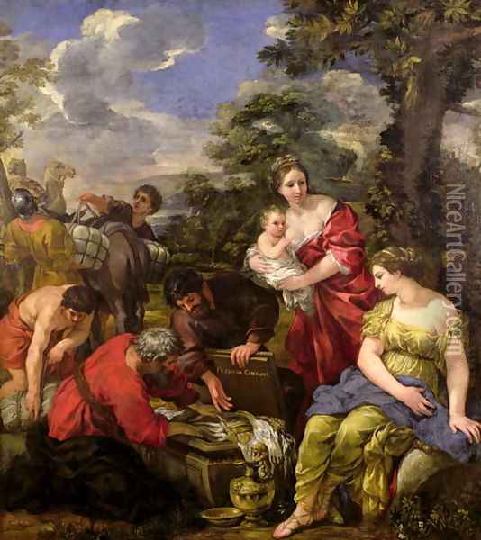 Laban Seeking his Idols Oil Painting - Pietro Da Cortona (Barrettini)