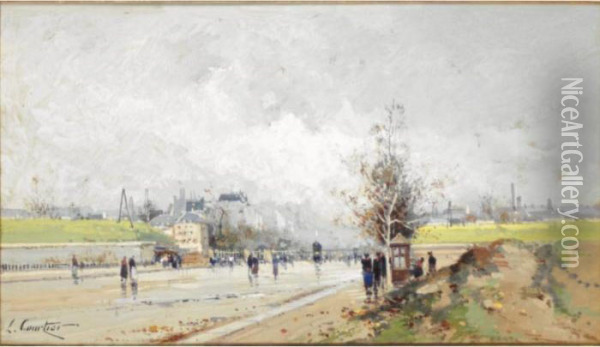 Autumn In Paris Oil Painting - Eugene Galien-Laloue