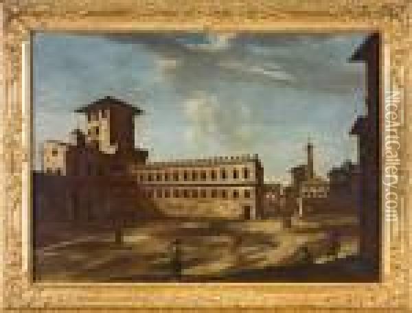 Veduta Di Palazzo Venezia. Oil Painting - Viviano Codazzi