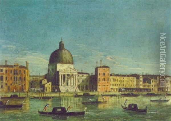 Blick Uber Den Canal Grande Auf Die Kirche San Simeone Piccolo Oil Painting -  Master of the Langmatt Foundation Views