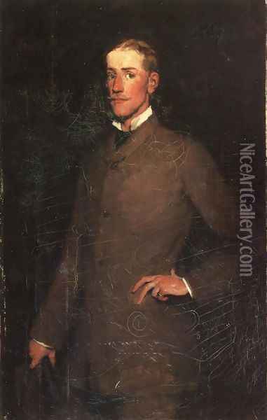 Portrait of Ralph Curtis I Oil Painting - Frank Duveneck