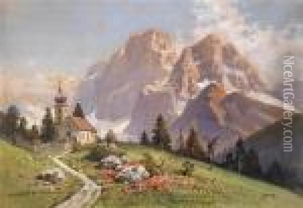 Kirchlein St. Fosca In Val Florentina Oil Painting - Georg Janny