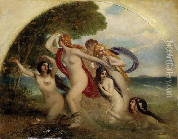 Diane And The Nymphs Oil Painting - William Edward Frost