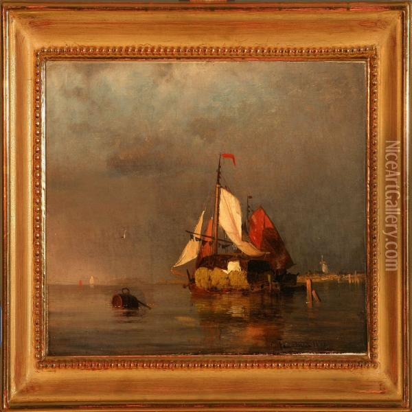 A Pair Of Coastalscenes From The Netherlands Oil Painting - Viggo Fauerholdt