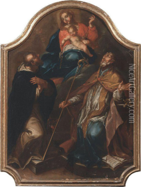 Madonnacol Bambino E Santi Oil Painting - Pietro Francesco Guala