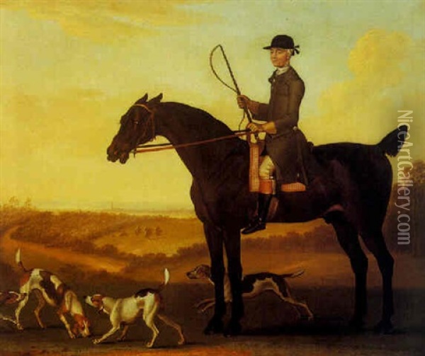 A Huntsman With Hounds In A Landscape Oil Painting - James Seymour
