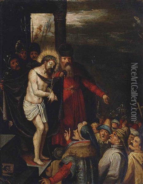 Ecce Homo Oil Painting - Ambrosius Francken the Younger