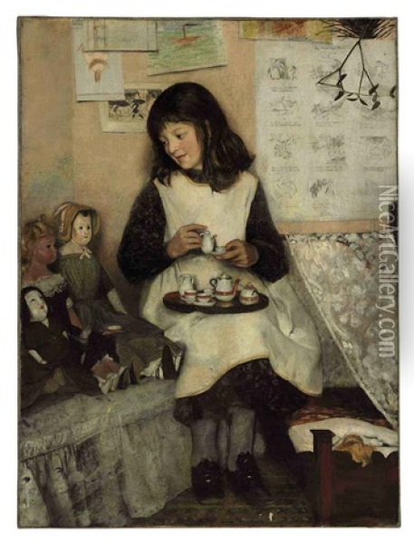The Tea Party Oil Painting - Laura Theresa Alma-Tadema