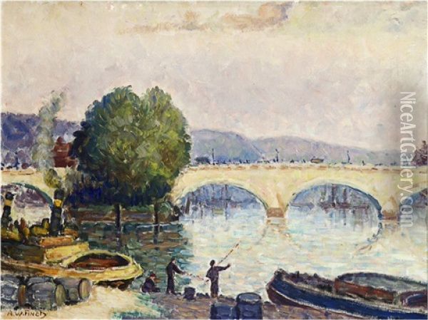 The River Seine Oil Painting - Alfred William (Willy) Finch