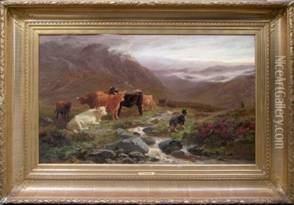 Strayed Cattle (found) Oil Painting - Henry Garland