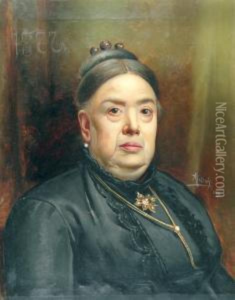 Retrato De Anciana Oil Painting - Asterio Mananos