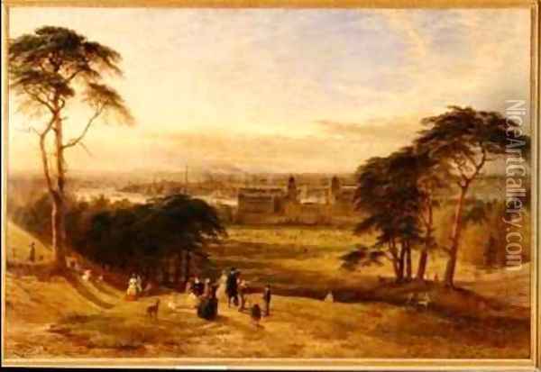 London from Greenwich Hill Oil Painting - Henry Thomas Dawson