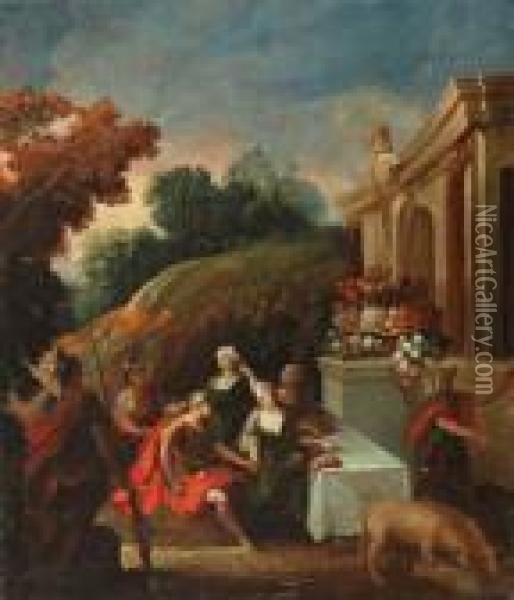 Scene De Banquet Oil Painting - Jean Francois de Troy