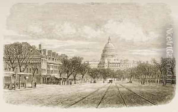 The Capitol building Washington DC 1880 Oil Painting - Reverend Samuel Manning