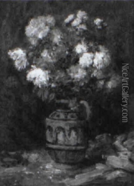 Floral Bouquet In Vase Oil Painting - Ernest Quost