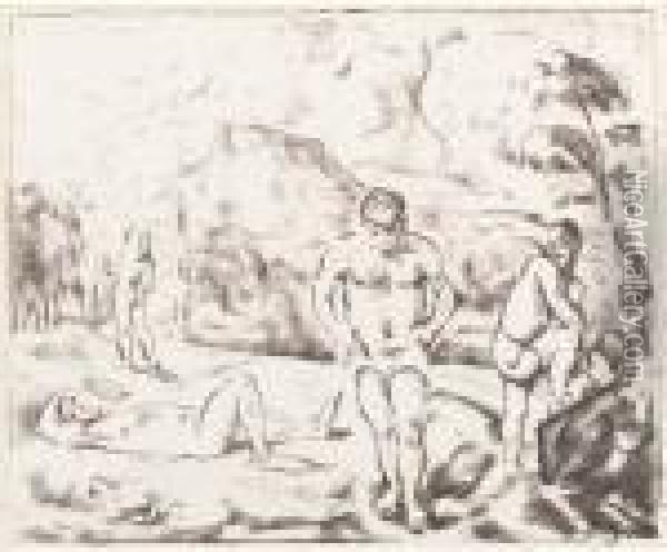 Le Baigneurs Oil Painting - Paul Cezanne