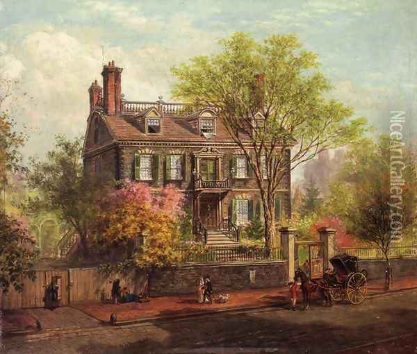 The John Hancock House Oil Painting - Edward Lamson Henry
