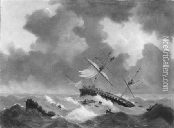 Der Schiffbruch Oil Painting - Govert Van Emmerik