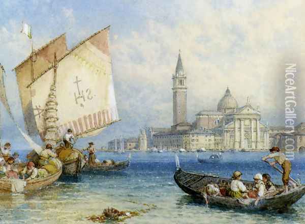 San Giorgio Maggiore, Venice Oil Painting - Myles Birket Foster