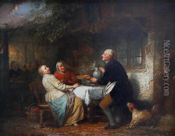 Le Repas Campagnard Oil Painting - Ferdinand de Braekeleer the Elder