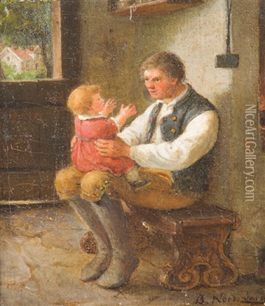Vater Und Kind Oil Painting - Bengt Nordenberg