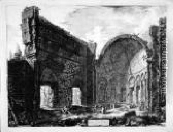Veduta Dell'anfiteatro Flavio, Detto Il Colosseo Oil Painting - Giovanni Battista Piranesi