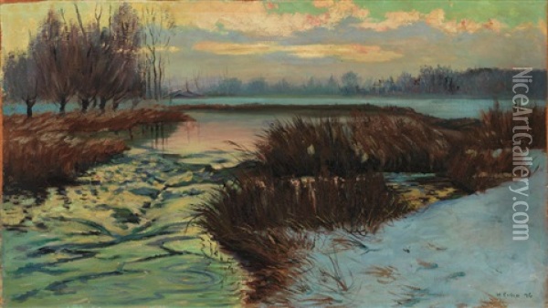 Evening, Quebec Oil Painting - Maurice Galbraith Cullen