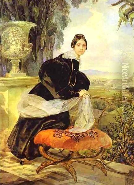 Portrait of Princess Ye P Saltykova 1833 1835 Oil Painting - Julia Vajda